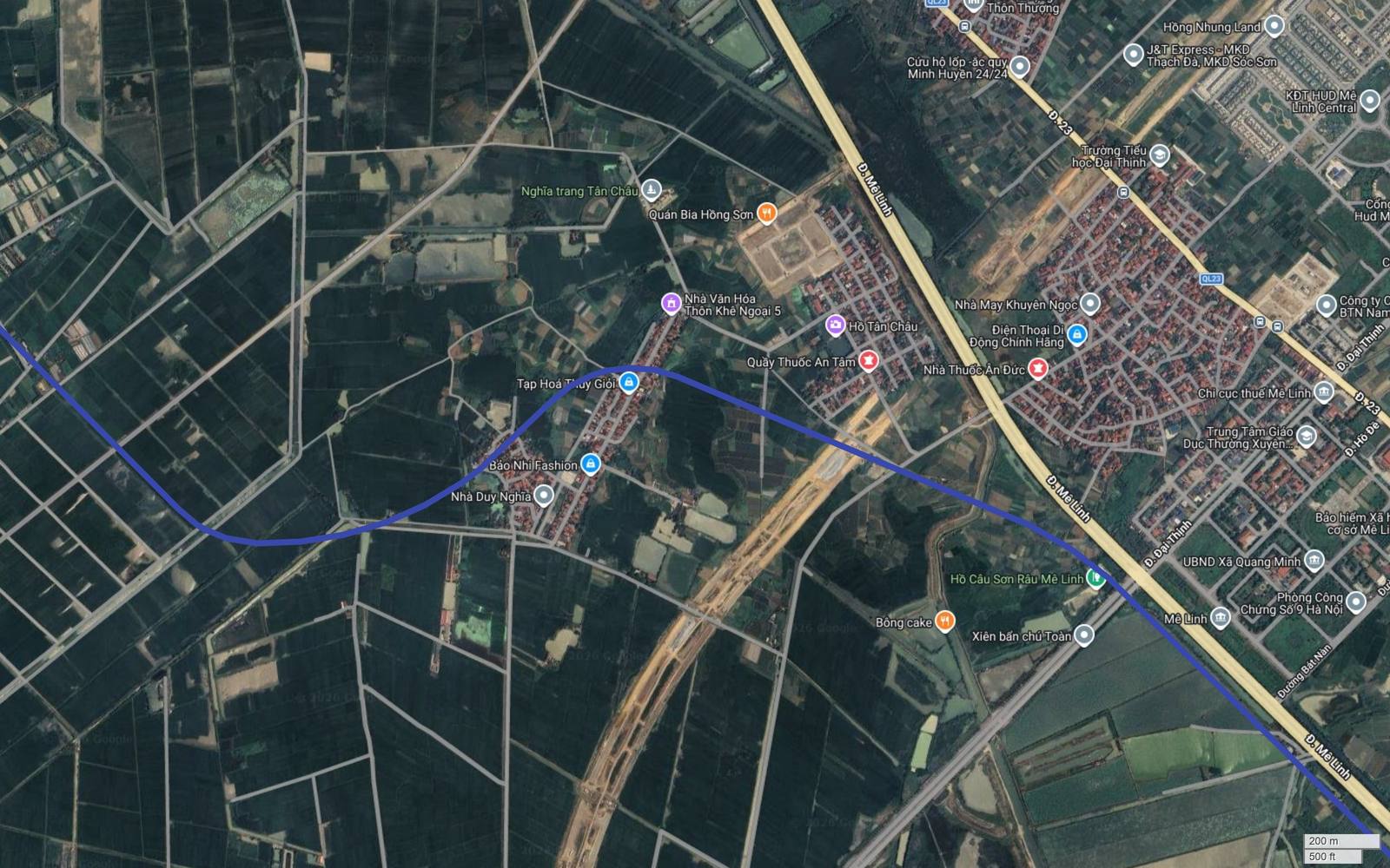 Tuyến metro số 9 Hà Nội tiếp cận trục đường Mê Linh tại Đại Thịnh, gần UBND xã Quang Minh, Chi cục Thuế Mê Linh và KĐT HUD Mê Linh Central