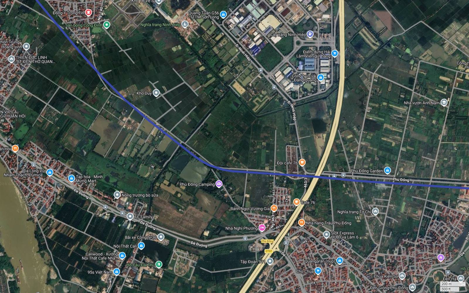 Tuyến metro số 9 Hà Nội cắt trục Vành đai 3 tại khu vực nút giao Phù Đổng, gần cụm kho vận SPX Express HUB Gia Lâm 6 và Chợ Chùa