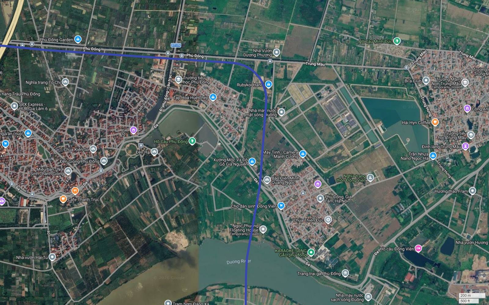 Tuyến metro số 9 Hà Nội bẻ vuông góc xuống nam tại Đồng Viên, đi cạnh Nhà máy nước mặt sông Đuống ra bờ sông